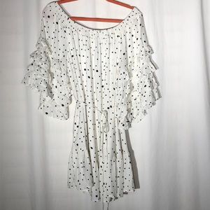 Fate Polka Dot Relaxed fit off the shoulder Dress